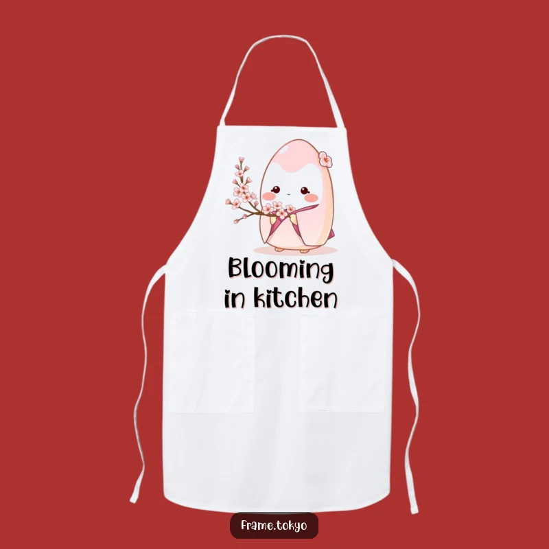 Funny Onigiri Kimono Apron: Gentle Kitchen Style with Blossoms!