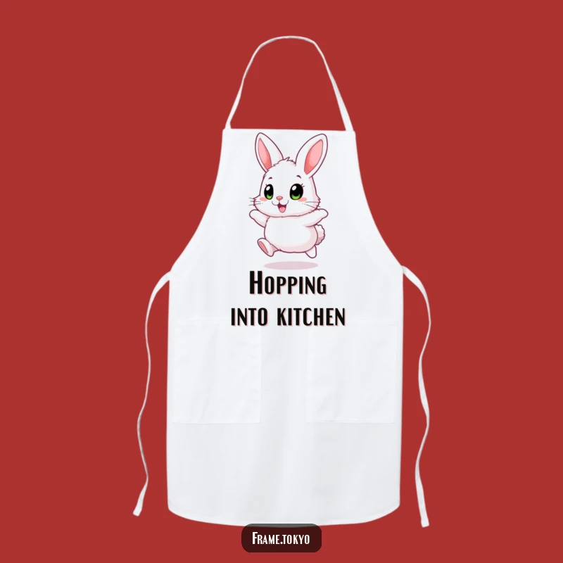 Funny Fluffy Rabbit Apron: Joyful Kitchen Hopping Design