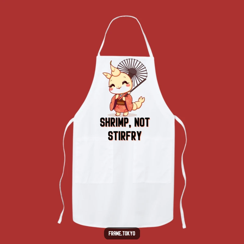 Funny Kawaii Tempura Shrimp Kimono Apron - Cute Chef Kitchen Cooking Gift