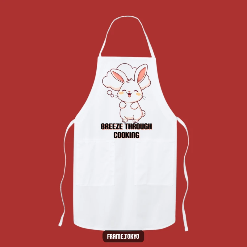 Funny Rabbit Cloud Ride Apron - Whimsical Kitchen Wear for Breezy Cooking