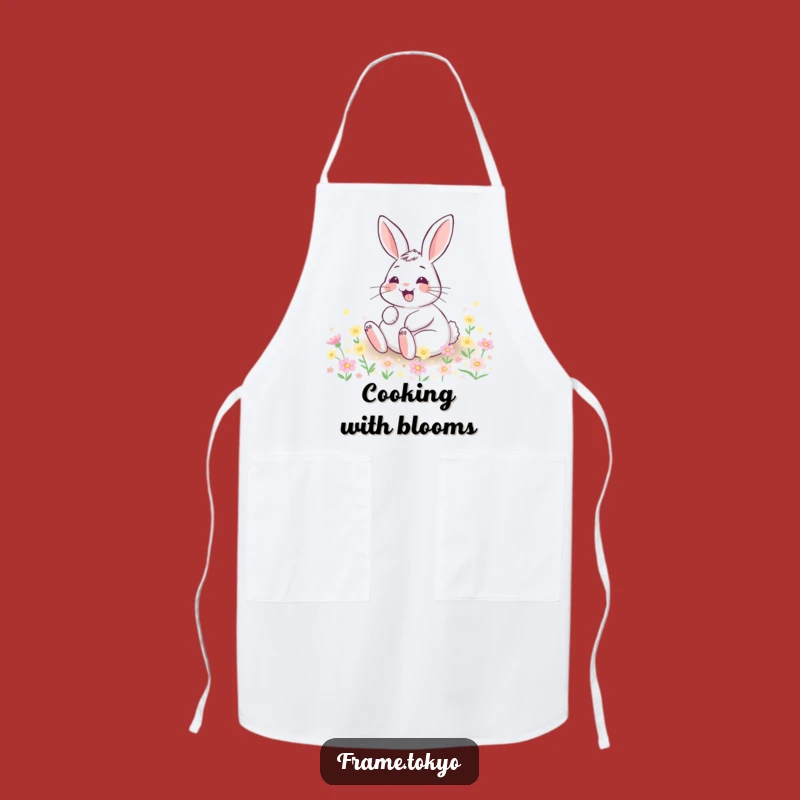 Funny Rabbit Flower Garden Apron: Cook with Joyful, Hilarious Flair