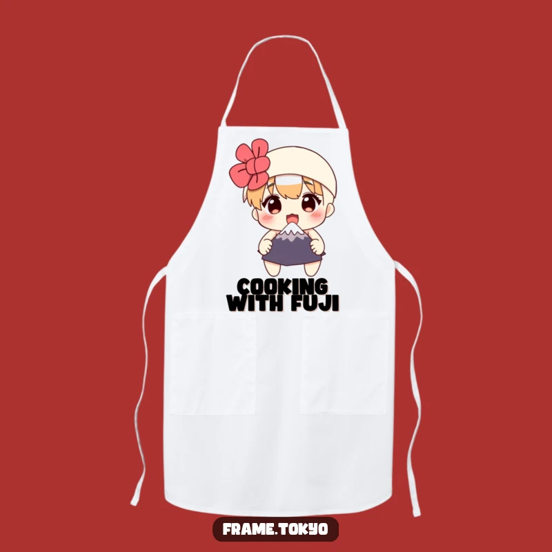 Funny Surprised Mount Fuji Apron - Cook Up Laughs in the Kitchen