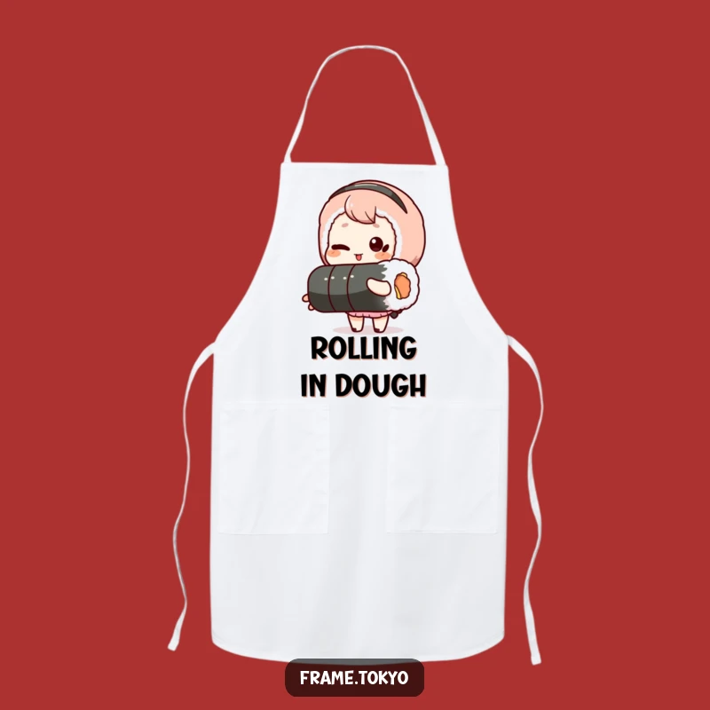 Funny Winking Sushi Roll Apron - Cook Up Laughs with Playful Style