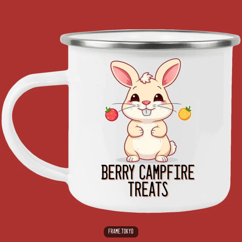 Funny Rabbit Berry Juggling Camping Mug - Durable & Humorous Drinkware
