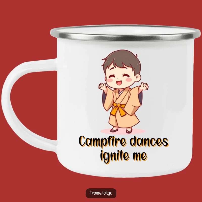 Adventurous Funny Japanese Robe Dancer Camping Mug: Dance Outdoors, Fun Funny Gift