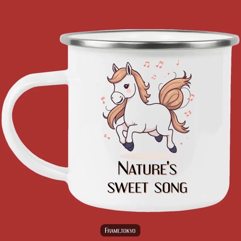 Funny Musical Horse Gallop Camping Mug: Your Campfire Serenade!