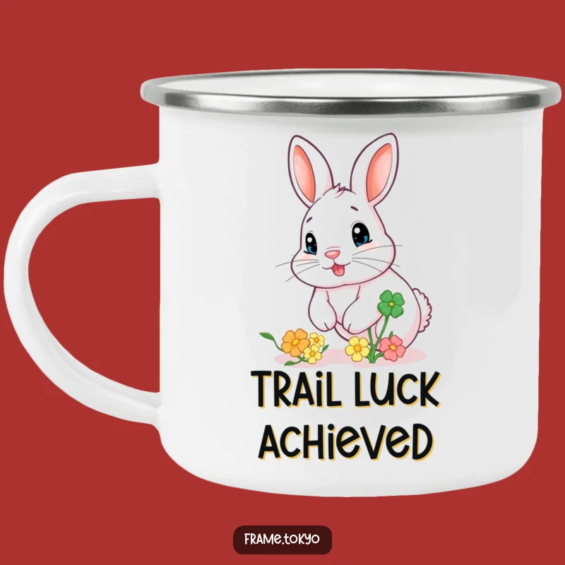 Funny Rabbit Clover Campfire Mug: Adventure Fuel with Hilarious Charm