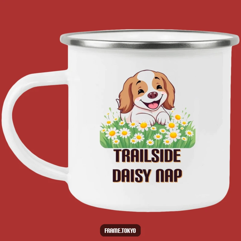 Funny Happy Spaniel Camping Mug: Sip Happiness Outdoors!
