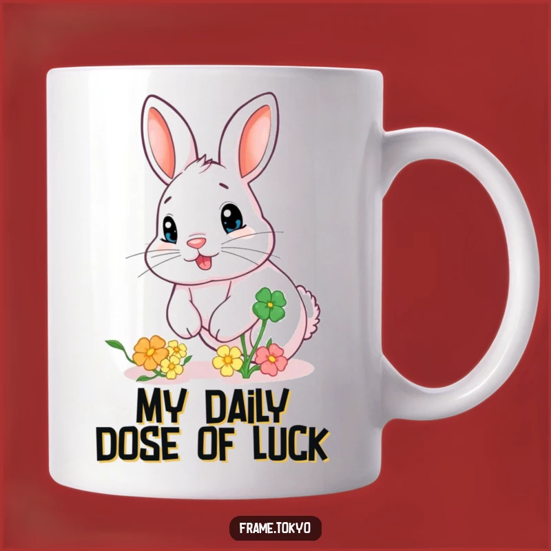 Funny Clover Chasing Rabbit Mug: A Hilarious Gift for Rabbit Lovers