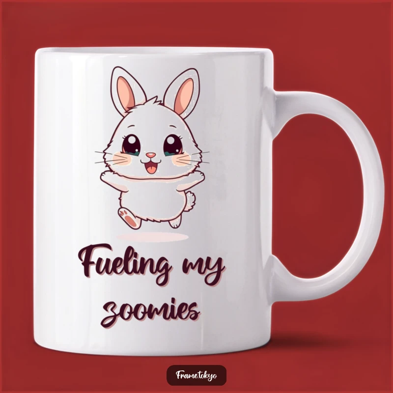 Funny Excited Rabbit Hopping Mug - Adorable and Hilarious Gift for Animal Lovers