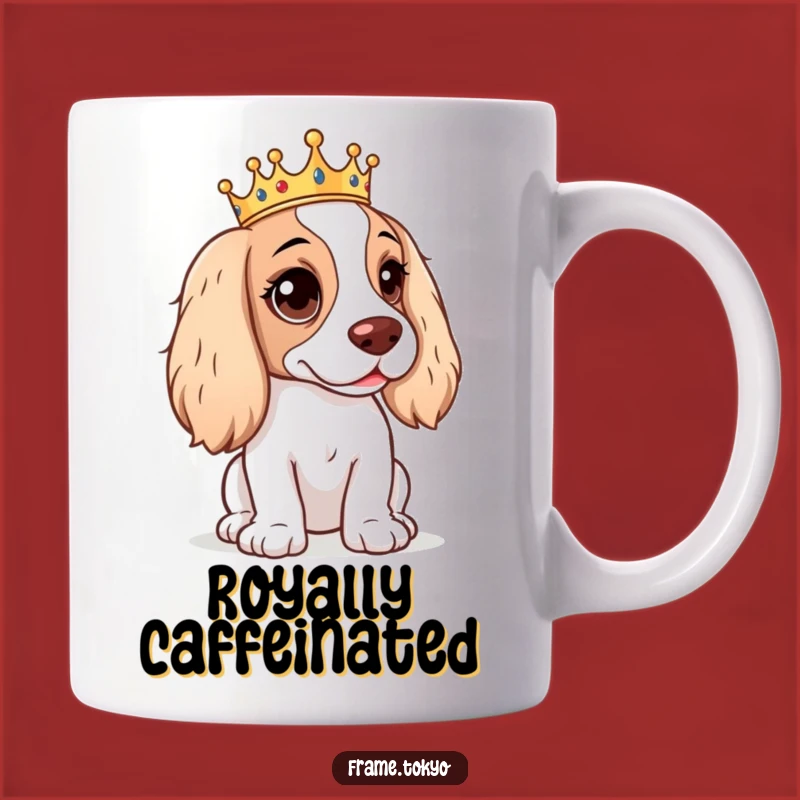 Funny Mischievous Spaniel Mug: Royal Pup Comedy Gift!