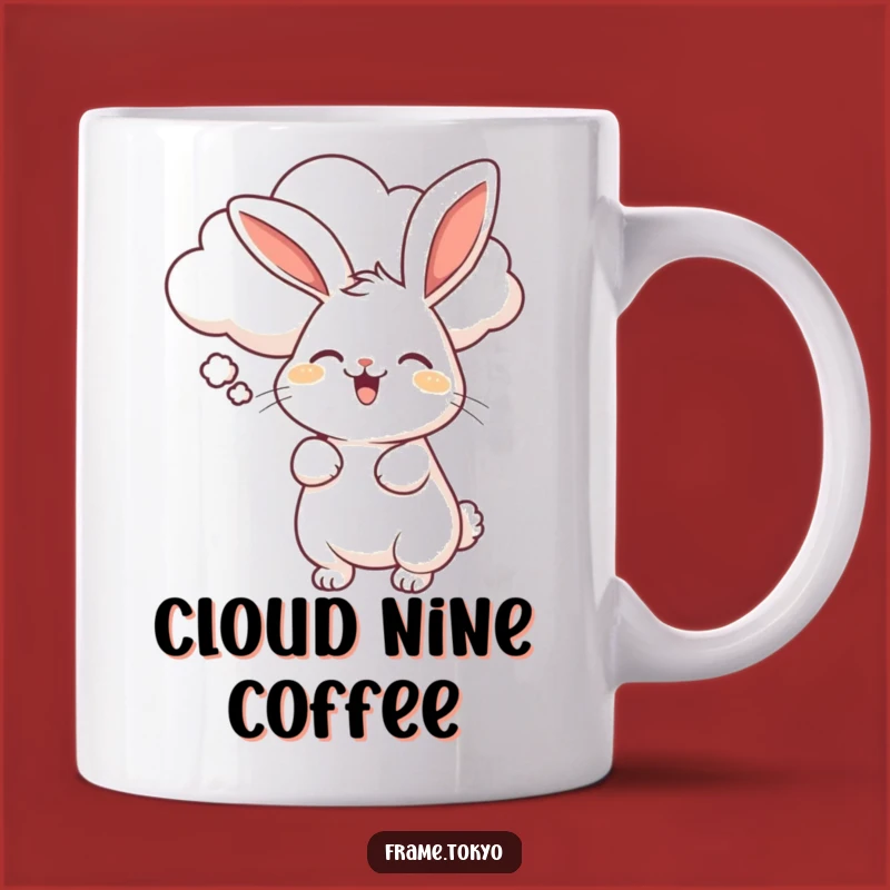 Funny Rabbit Cloud Ride Mug - Whimsical Gift for Dreamers and Cloud Gazers