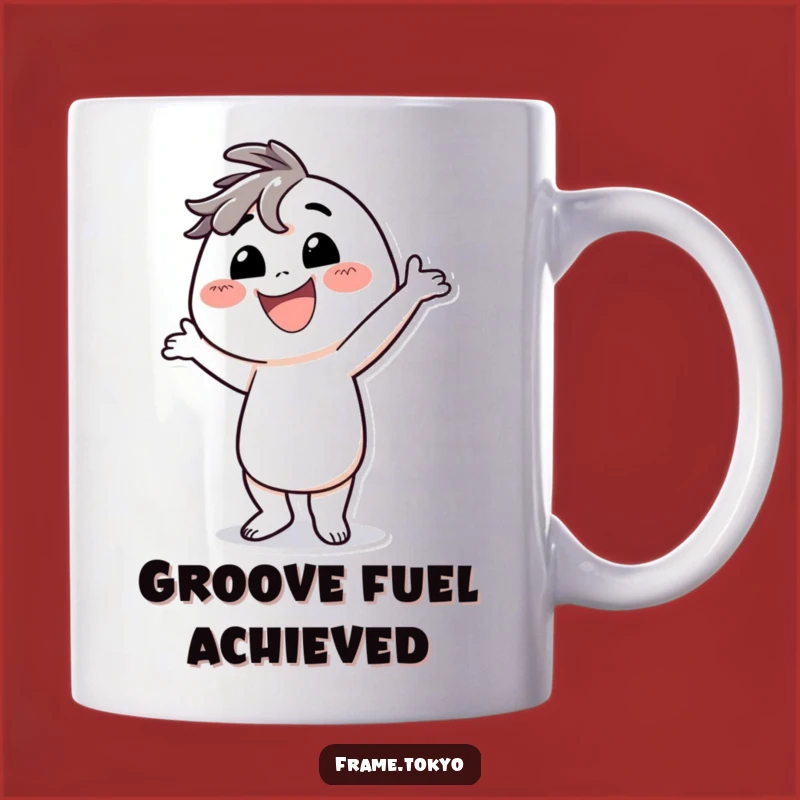Funny Dancing Character Mug: Silly Pose, Big Smile, Hilarious Gift!
