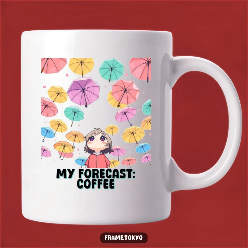 Funny Wondering Character Umbrella Sky Mug: Whimsical Gift