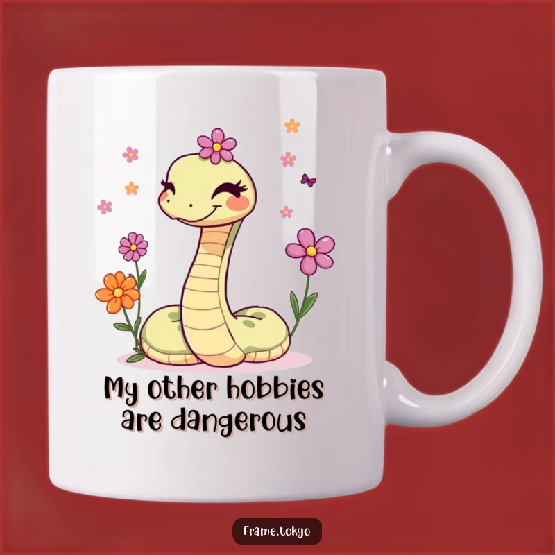 Funny Snake Winking Flower Juggler Mug - A Hilarious Gift for Gardeners and Reptile Lovers