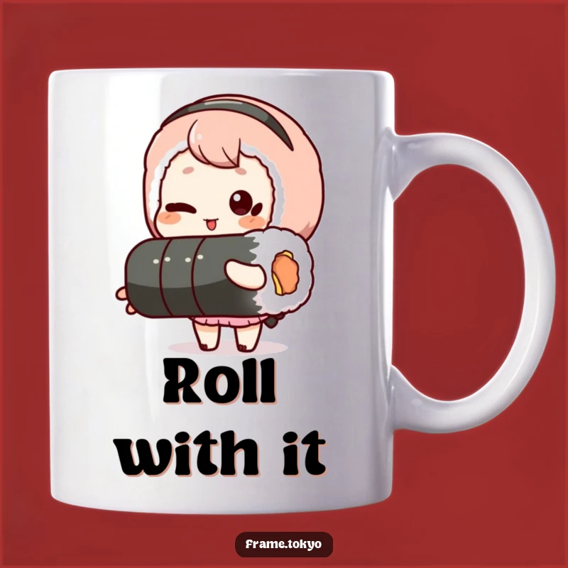 Funny Winking Sushi Roll Mug - A Playful & Hilarious Gift for Foodies