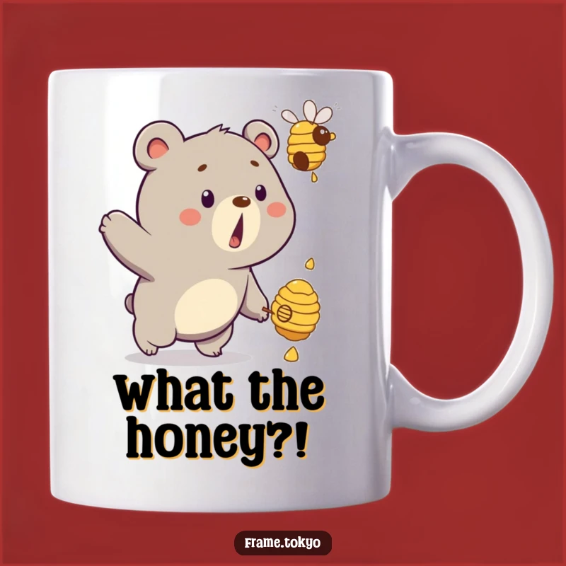 Funny Surprised Bear Beehive Mug: Hilarious Chase Gift for Bear Lovers