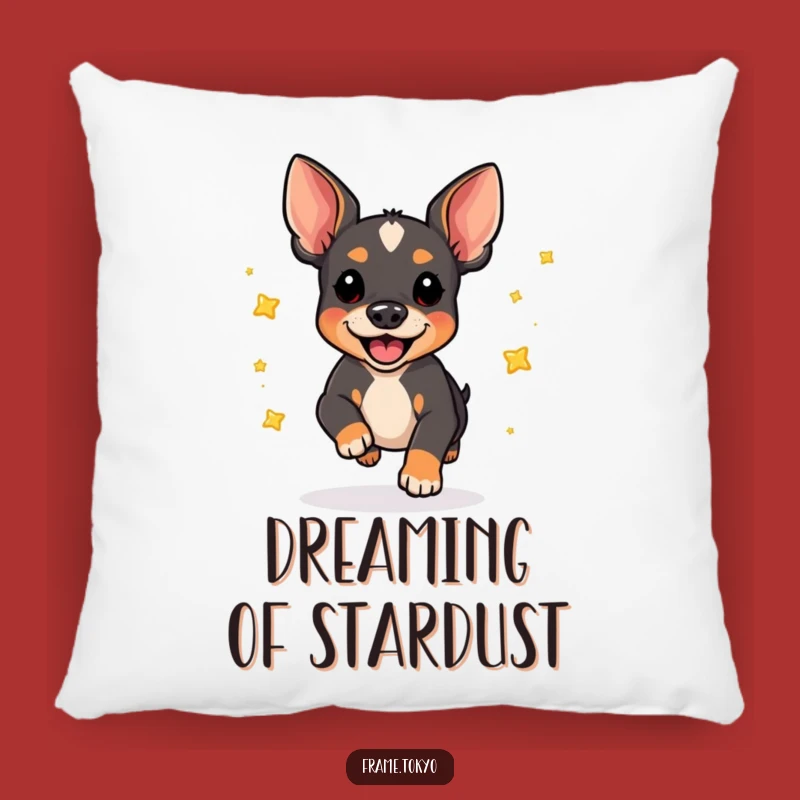 Cozy Funny Pinscher Pounce Pillow: Joyful Star-Scatterer, Comfy Funny Gift