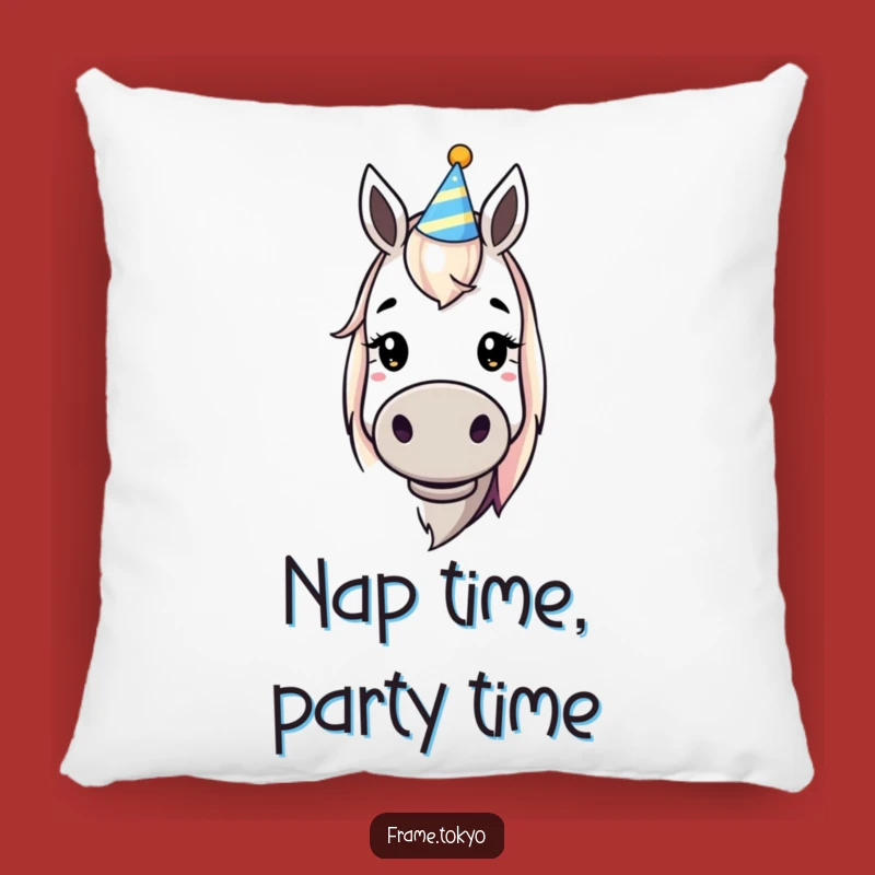 Funny Dopey Horse Party Hat Pillow: Cuddle Up with Comical Charm!