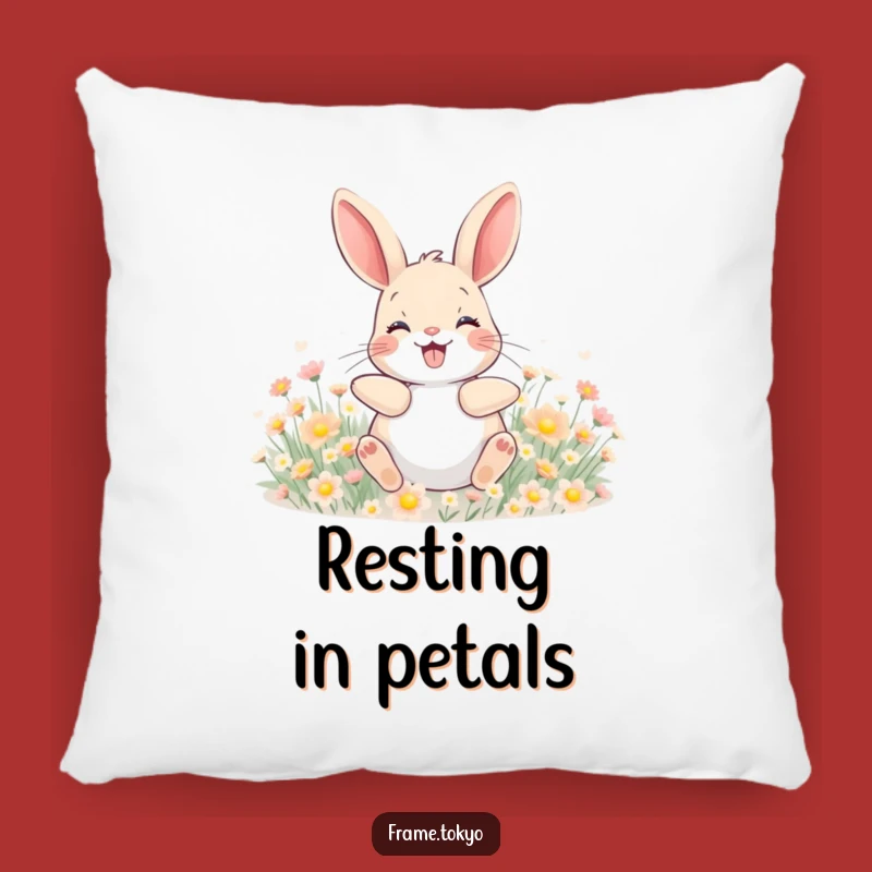 Funny Happy Rabbit Flower Rolling Pillow - Cozy and Hilarious Joyful Accent