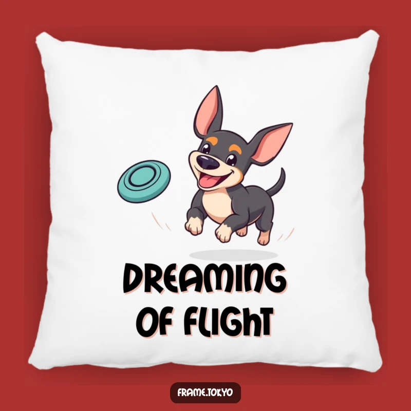 Funny Pinscher Frisbee Pillow: Cozy Up with Playful Charm