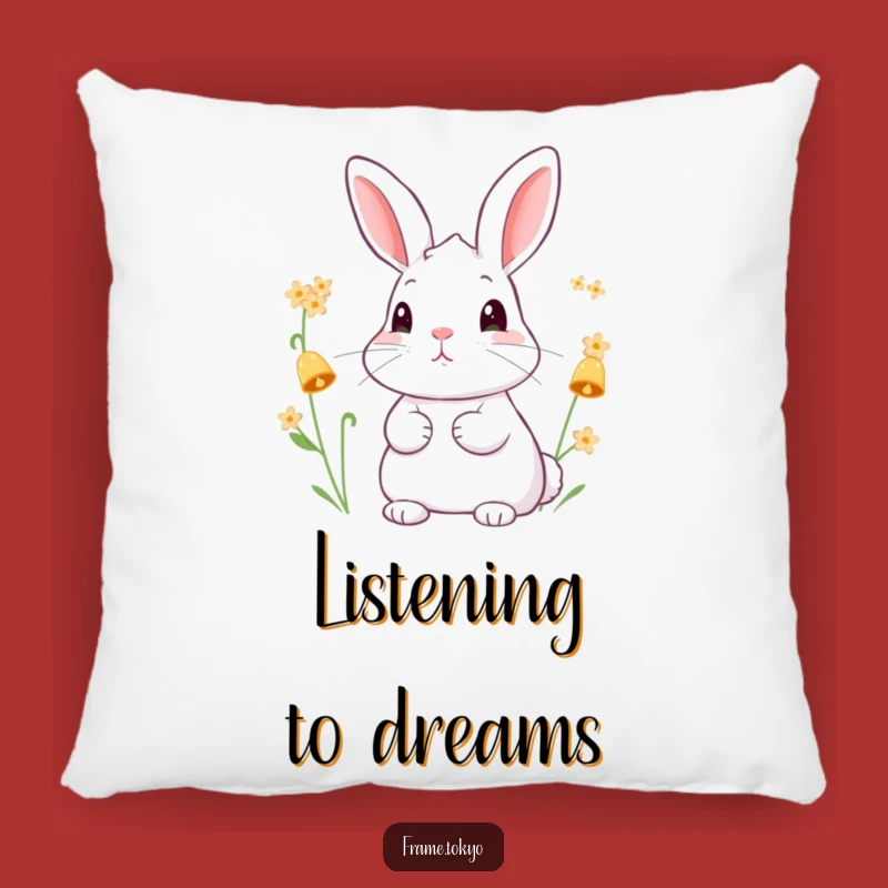 Funny Rabbit Flower Chime Pillow - Soft & Whimsical Accent for Cozy Comfort