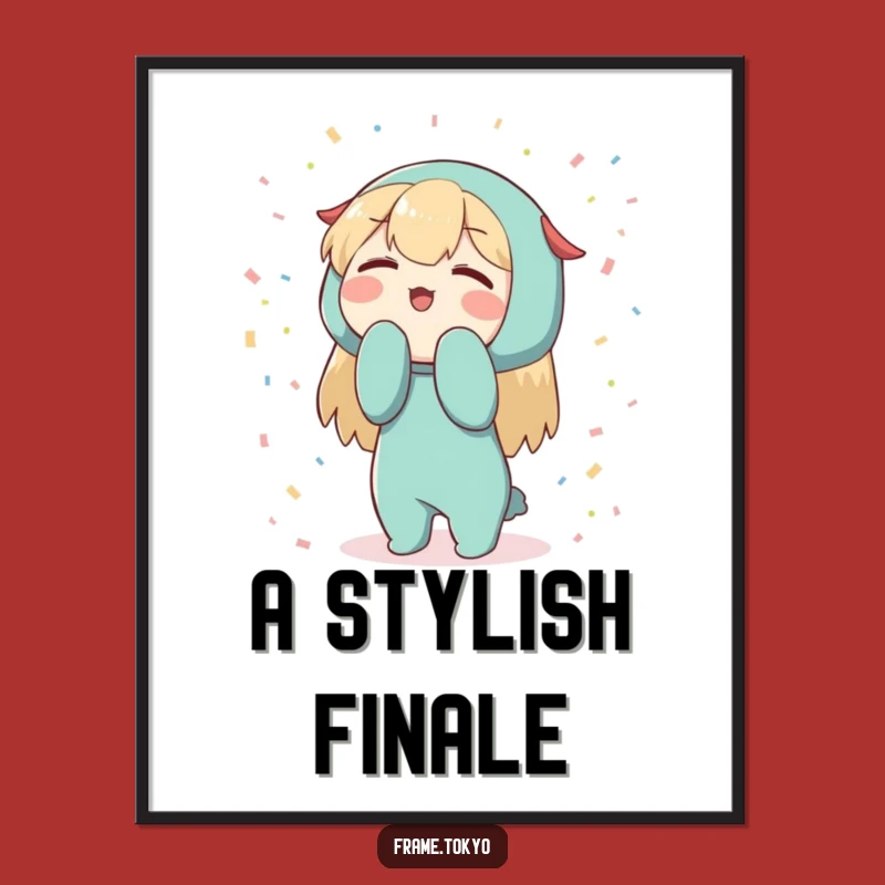 Funny Bowing Character Confetti Digital Print: Celebration Art, Instant Gift