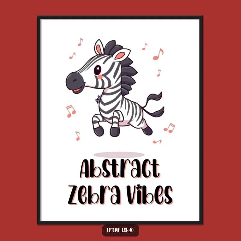 Funny Zebra Dance Digital Art: Hilarious Music Print for Vibrant Spaces