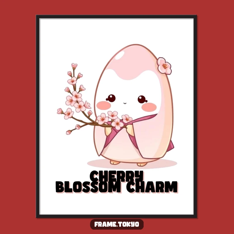 Funny Onigiri Kimono Digital Art: Shy Beauty Print!