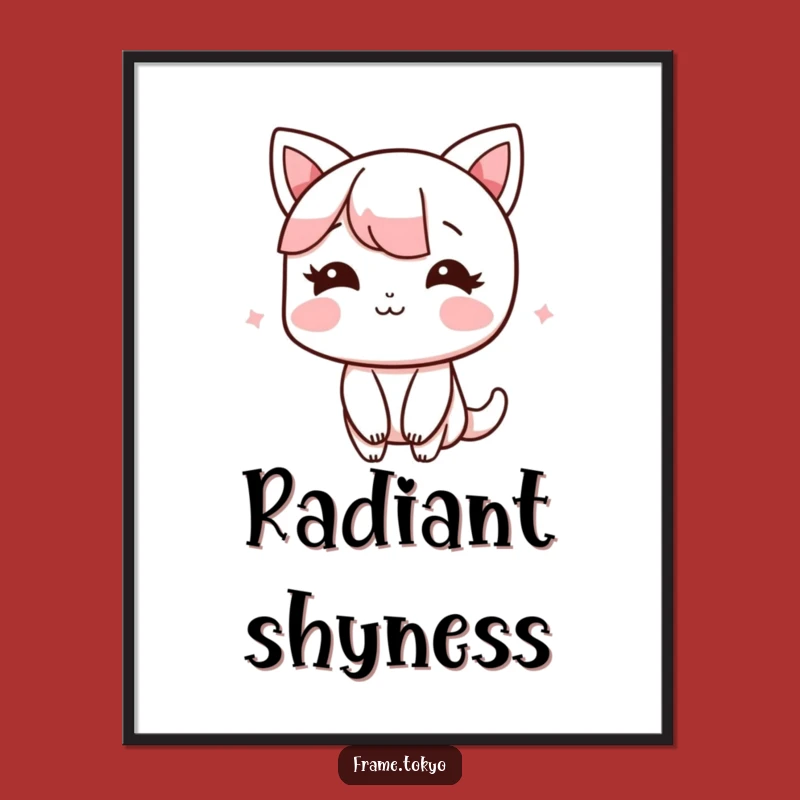 Funny Digital Art: Blushing Character - Instant Download Gift Art