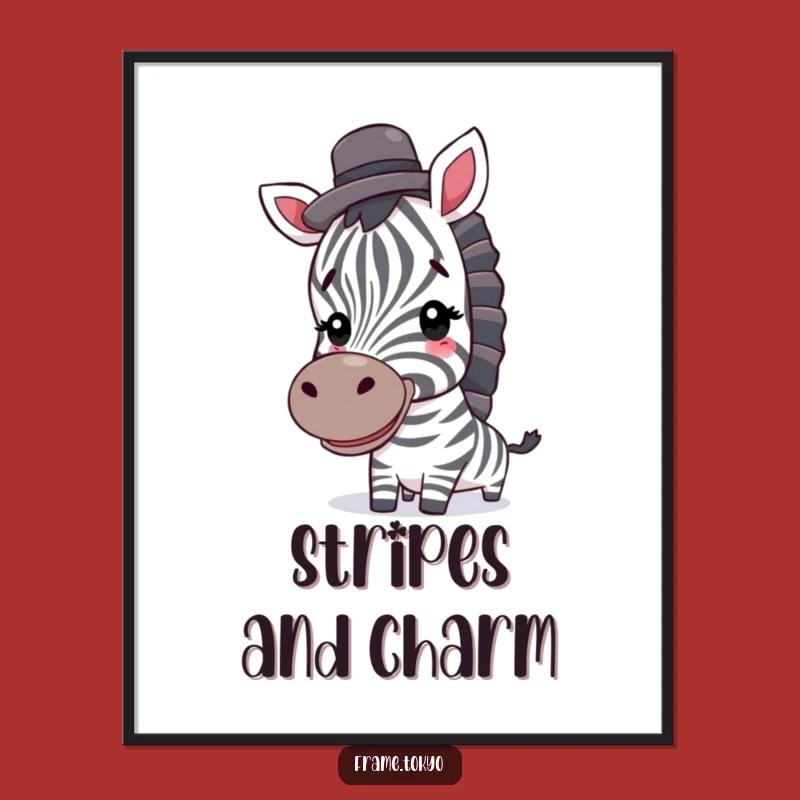 Funny Zebra Top Hat Digital Art Print - Instant Hilarious Decor