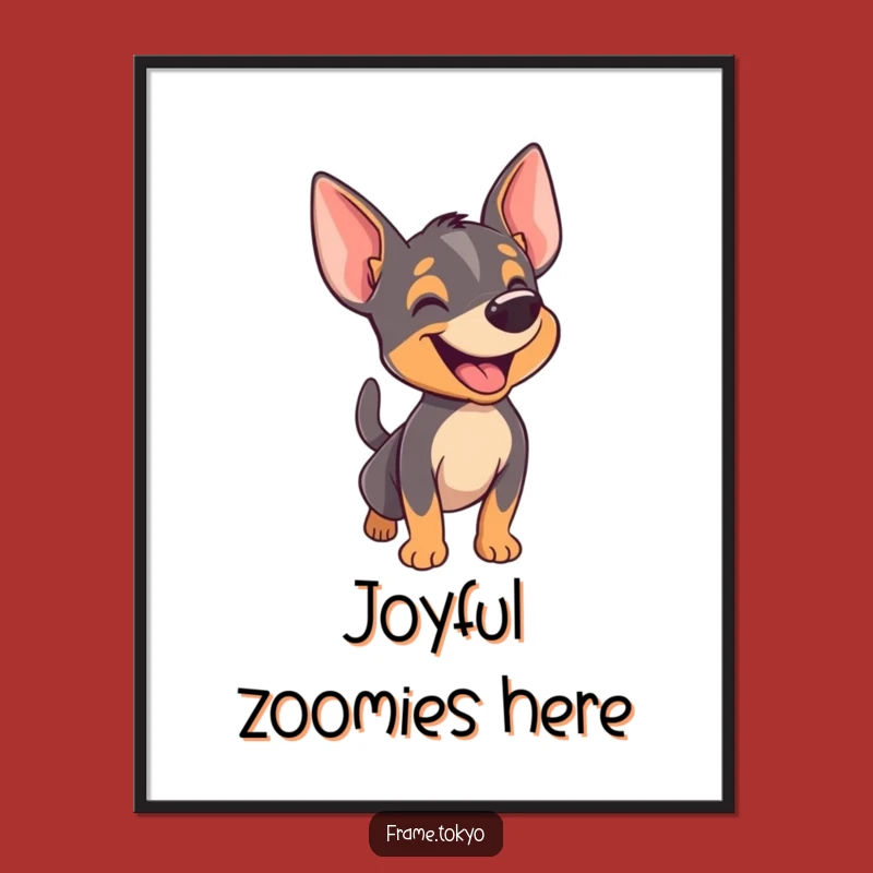 Funny Pinscher Happy Bark Digital Art: Instant Joy for Your Walls