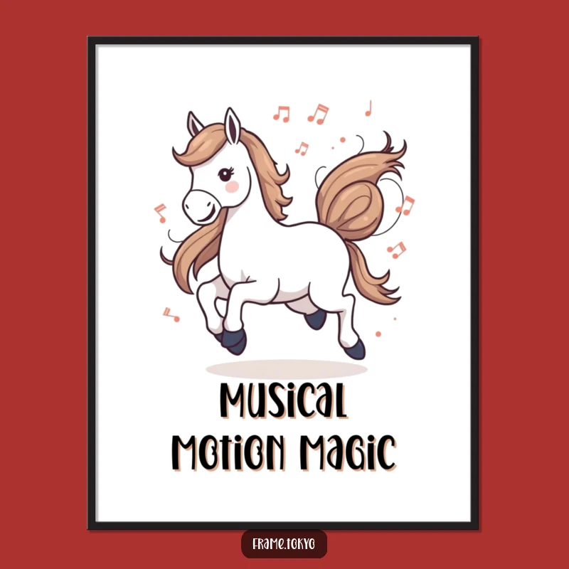 Funny Musical Horse Gallop Digital Print: Instant Symphony for Your Walls!