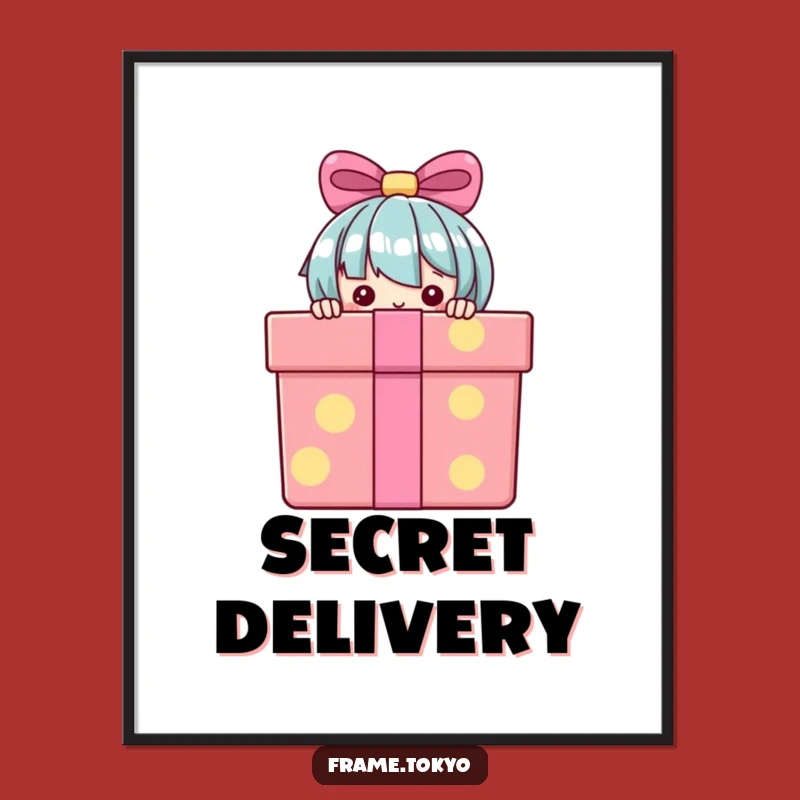 Funny Digital Art: Peeking Character - Instant Download Gift Art