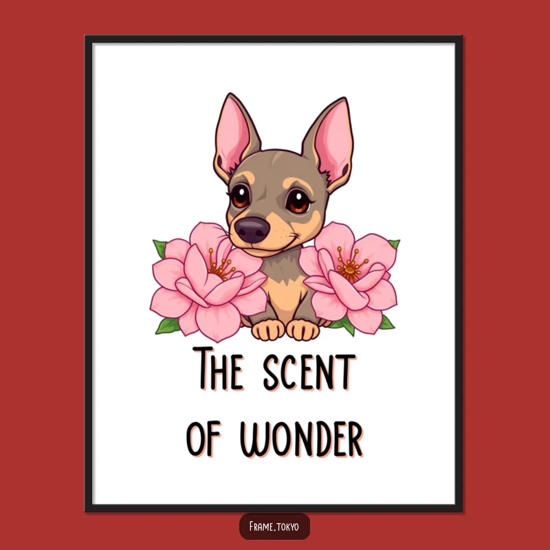 Funny Pinscher Flower Digital Art: Instant Curiosity for Your Walls