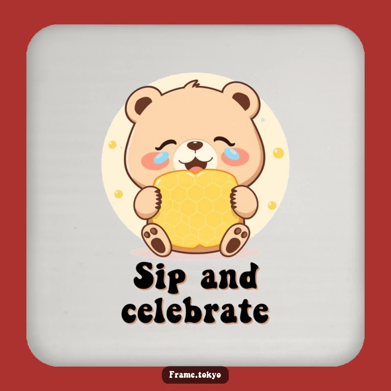 Funny Bear Honeycomb Coasters (Set of X): Joyful Table Protection, Sweet Humorous Gift