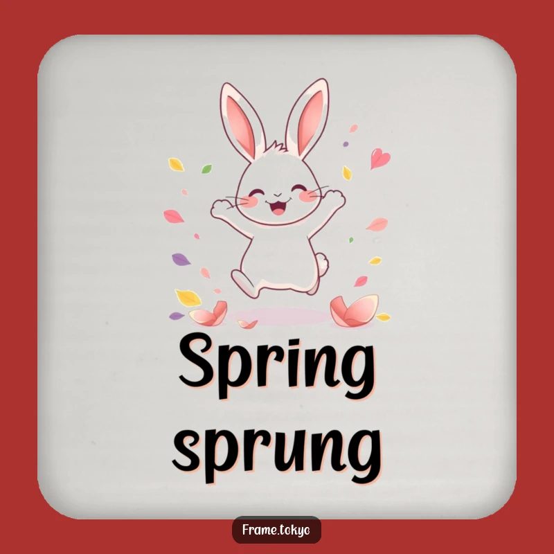 Funny Kawaii Rabbit Coaster Set: Joyful Leap Protection, Cheerful Drink Decor