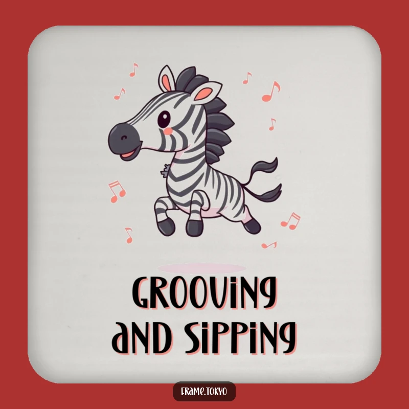 Funny Zebra Music Coaster: Hilarious Drink Protection for Party Vibes