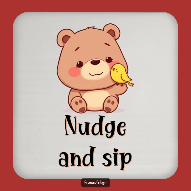 Funny Bear & Bird Coasters (Set of X): Dopey Smile Protection, Hilarious Table Gift