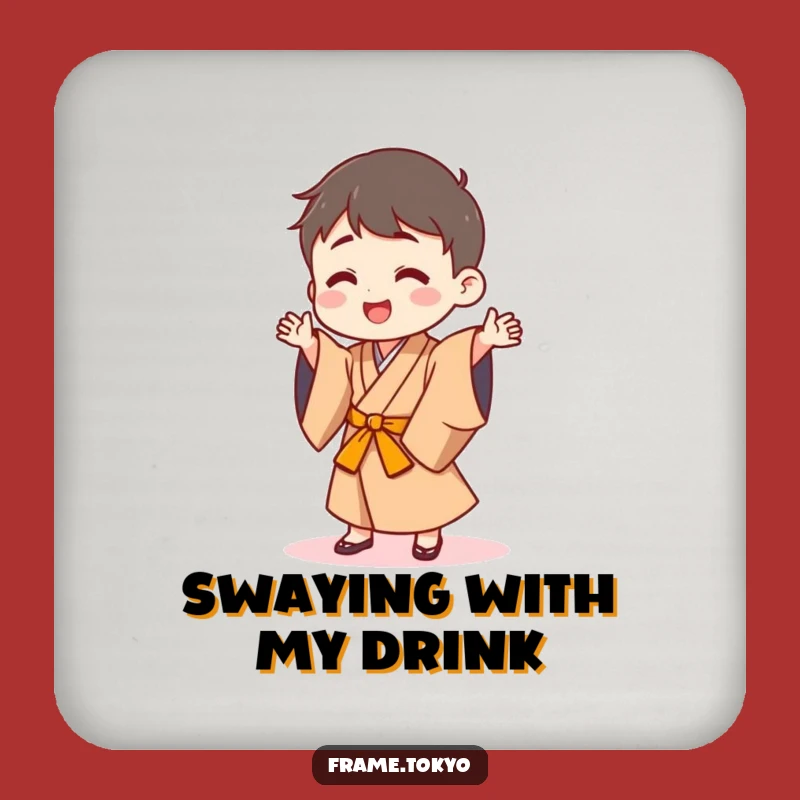 Festive Funny Japanese Robe Dancer Coasters: Protect Surfaces, Delightful Funny Gift