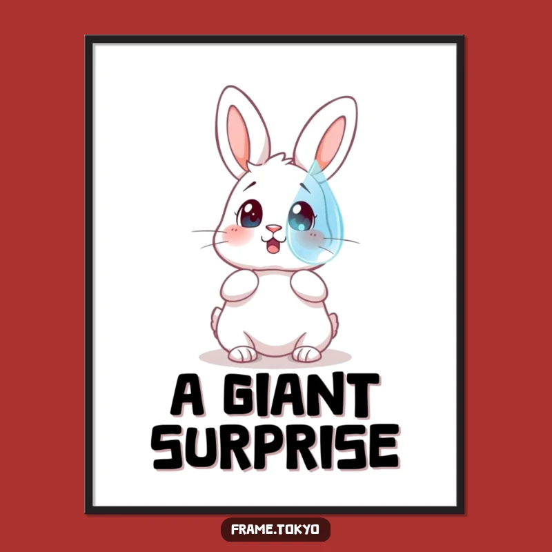 Funny Rabbit Dewdrop Surprise Poster: Bring Astonishing Art Home