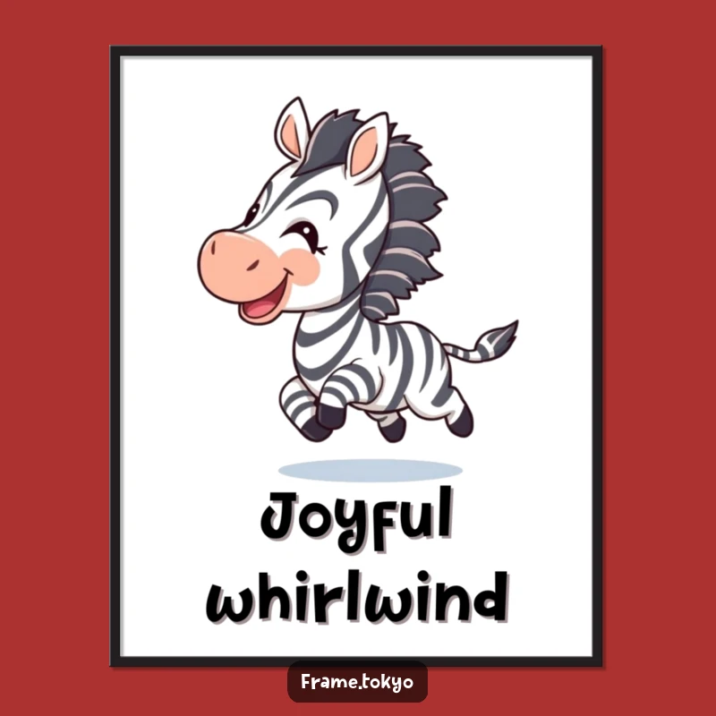 Funny Zebra Chasing Tail Poster - Joyful & Hilarious Animal Wall Art