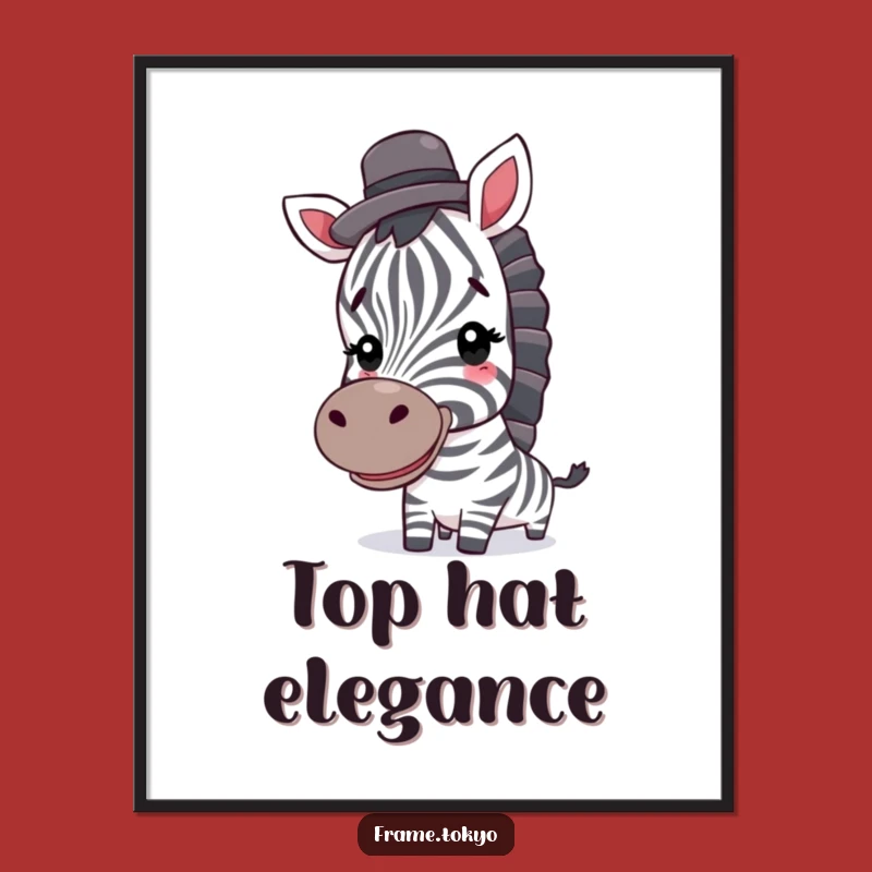 Funny Zebra Top Hat Poster - Dapper & Hilarious Animal Wall Art