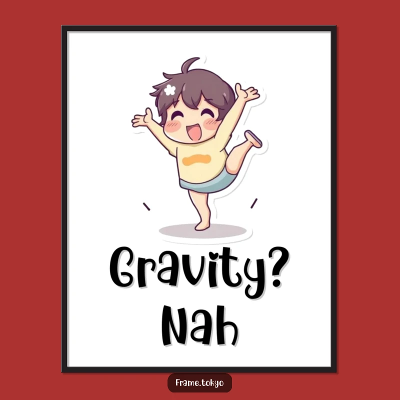 Funny Poster: Cartwheel Action Art - Whimsical Gift Decor