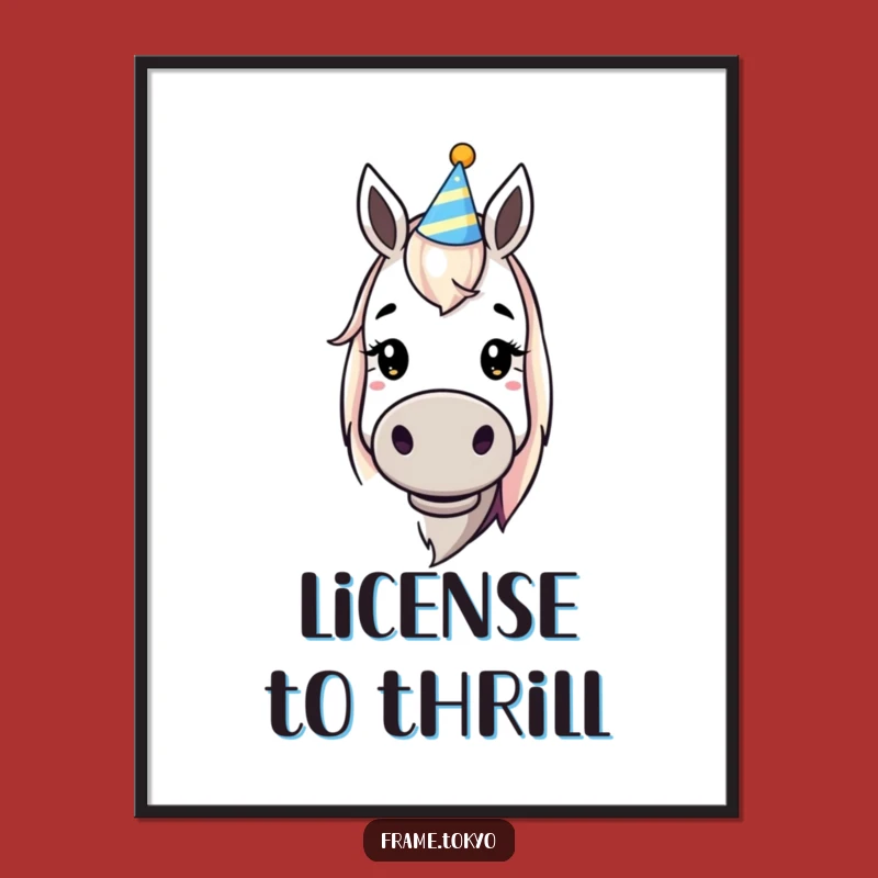 Funny Dopey Horse Party Hat Poster: Brighten Your Walls with Laughter!