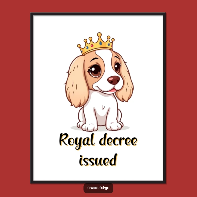 Funny Mischievous Spaniel Poster: Royal Mischief Art!