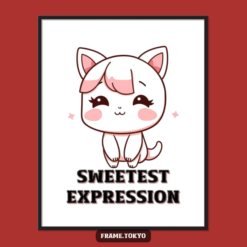 Funny Poster: Blushing Character Art - Whimsical Gift Decor