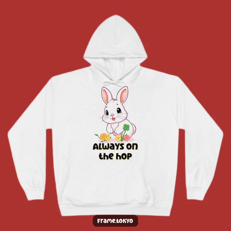 Cozy Funny Rabbit Clover Chase Hoodie: Warm and Hilarious Gift