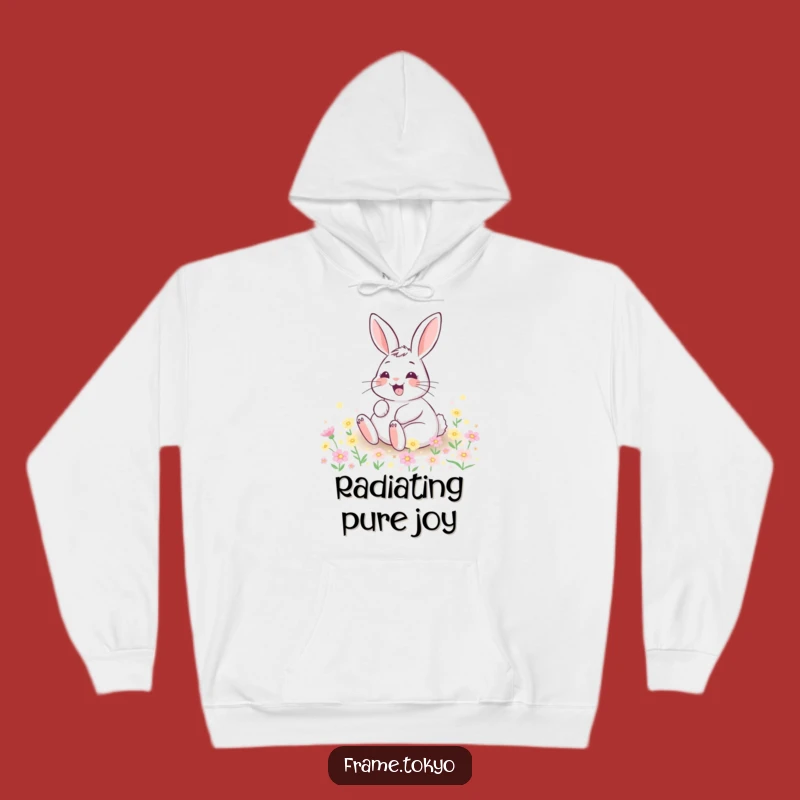 Cozy Funny Rabbit Flower Field Hoodie: Snuggle Up with Hilarious Joy