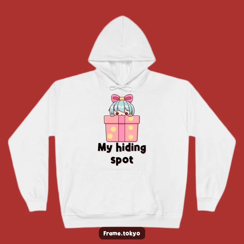 Funny Hoodie: Cozy Peeking Character - Warm & Comical Gift for Cold Days